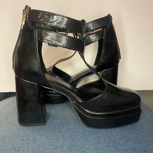 Fashion to Figure Maria Platform Heel- Black Patent- Size 9W - Picture 6 of 10